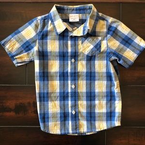 Like new blue & yellow plaid button shirt